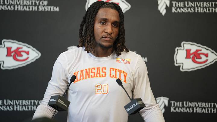 Jun 9, 2026; Kansas City, MO, USA; Kansas City Chiefs defensive back Nohl Williams (20) speaks to media members during a short press conference after the Kansas City Chiefs mandatory mini-camp. Mandatory Credit: Denny Medley-Imagn Images Jun 9, 2026; Kansas City, MO, USA; Kansas City Chiefs defensive back Nohl Williams (20) speaks to media members during a short press conference after the Kansas City Chiefs mandatory mini-camp. Mandatory Credit: Denny Medley-Imagn Images