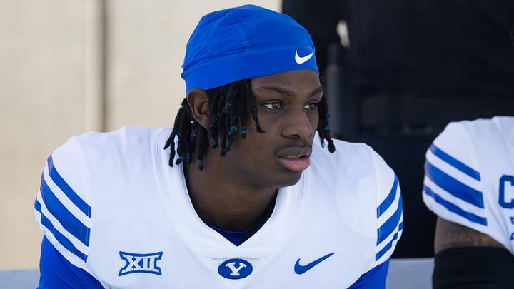 Nov 23, 2024; Tempe, Arizona, USA; Brigham Young Cougars cornerback Mory Bamba (4) against the Arizona State Sun Devils at Mountain America Stadium. Mandatory Credit: Mark J. Rebilas-Imagn Images Nov 23, 2024; Tempe, Arizona, USA; Brigham Young Cougars cornerback Mory Bamba (4) against the Arizona State Sun Devils at Mountain America Stadium. Mandatory Credit: Mark J. Rebilas-Imagn Images