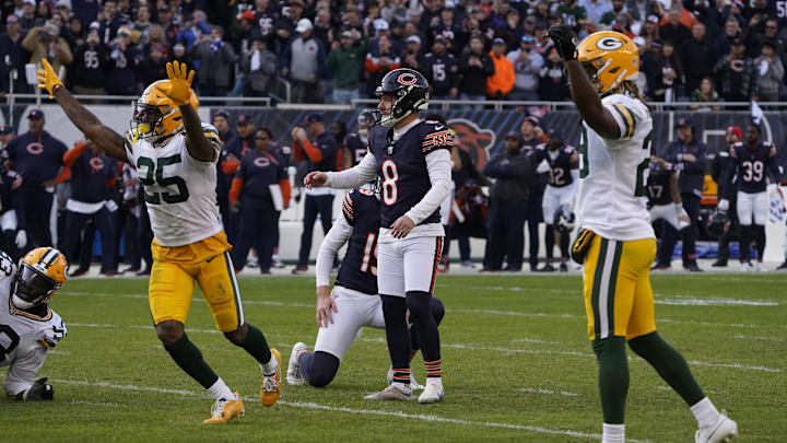 The scene at Soldier Field in November after Cairo Santos' game-winning 46-yard field goal try was blocked.