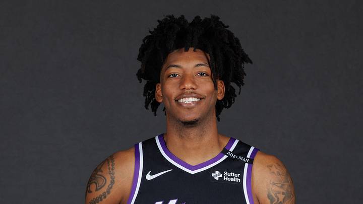 Sep 28, 2026; Sacramento, CA, USA;  Sacramento Kings guard Elfrid Payton (3) during media day at Golden 1 Center.  Mandatory Credit: Sergio Estrada-Imagn Images