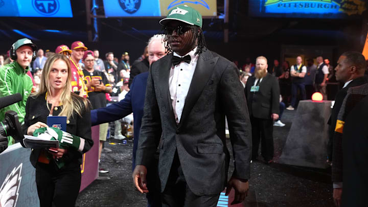 Texas Tech Red Raiders linebacker David Bailey is selected by the New York Jets as the number two pick during the 2026 NFL Draft at Acrisure Stadium.