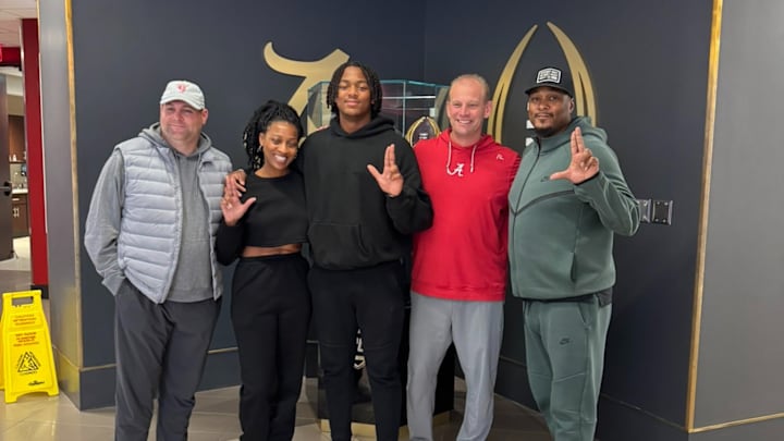 Alabama edge rusher target KJ Ford alongside Kalen DeBoer and Kane Wommack