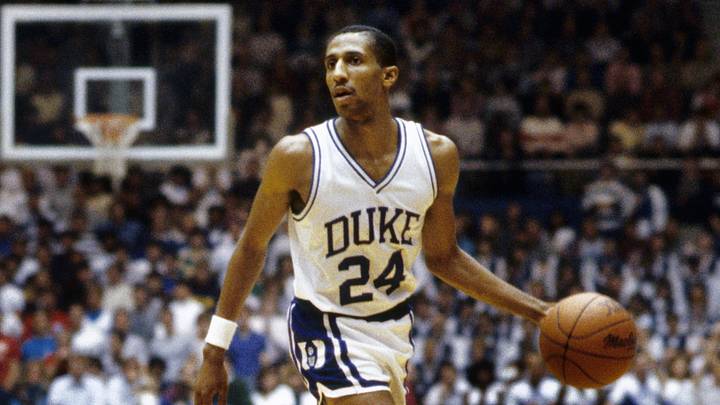Unknown date & location, USA; FILE PHOTO; duke Blue Devils guard (24) Johnny Dawkins in action during the 1985 season. Mandatory Credit: Malcolm Emmons-Imagn Images Unknown date & location, USA; FILE PHOTO; duke Blue Devils guard (24) Johnny Dawkins in action during the 1985 season. Mandatory Credit: Malcolm Emmons-Imagn Images