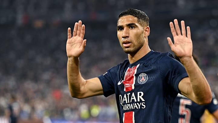 Achraf Hakimi n'a pas célébré sur son but en finale de Ligue des Champions. Achraf Hakimi n'a pas célébré sur son but en finale de Ligue des Champions.