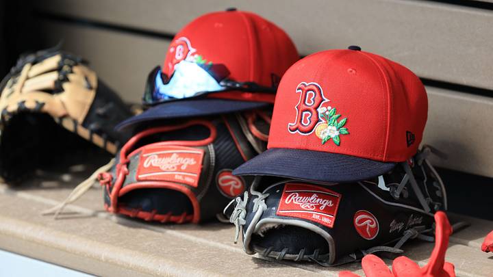 Mar 2, 2026; Dunedin, Florida, USA; A detail view of Boston Red Sox hats and gloves during the first inning against the Boston Red Sox at TD Ballpark. Mandatory Credit: Kim Klement Neitzel-Imagn Images Mar 2, 2026; Dunedin, Florida, USA; A detail view of Boston Red Sox hats and gloves during the first inning against the Boston Red Sox at TD Ballpark. Mandatory Credit: Kim Klement Neitzel-Imagn Images