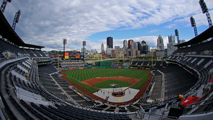 A view of the stadium prior to the game of the Miami Marlins against the Pittsburgh Pirates at PNC Park. 