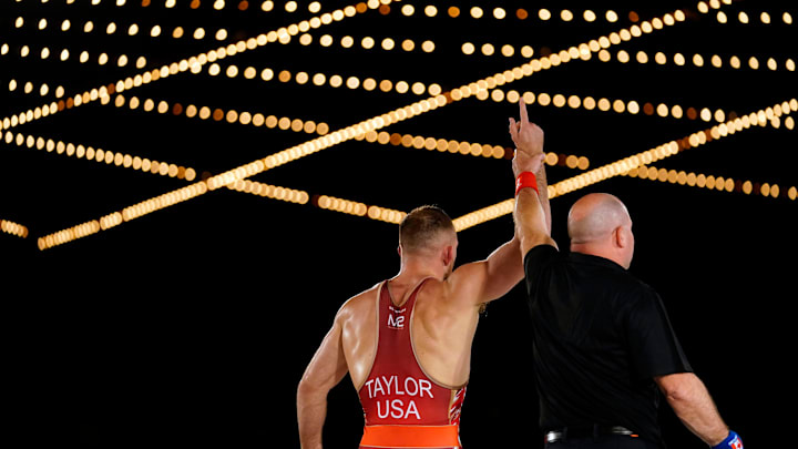 David Taylor wins in the first round of Final X NYC wrestling at the Hulu Theater at Madison Square Garden on Wednesday, June 8, 2022.
Wrestling Final X New York At Madison Square Garden David Taylor wins in the first round of Final X NYC wrestling at the Hulu Theater at Madison Square Garden on Wednesday, June 8, 2022.
Wrestling Final X New York At Madison Square Garden