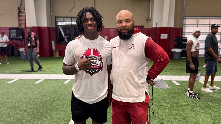 Alabama 2027 RB Commit Tai Phillips and Crimson Tide RB Coach Robert Gillespie Alabama 2027 RB Commit Tai Phillips and Crimson Tide RB Coach Robert Gillespie