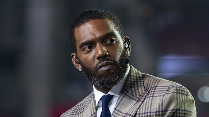 Randy Moss before the Rams' 30–23 win over the Cardinals on Dec. 13, 2021. Randy Moss before the Rams' 30–23 win over the Cardinals on Dec. 13, 2021.