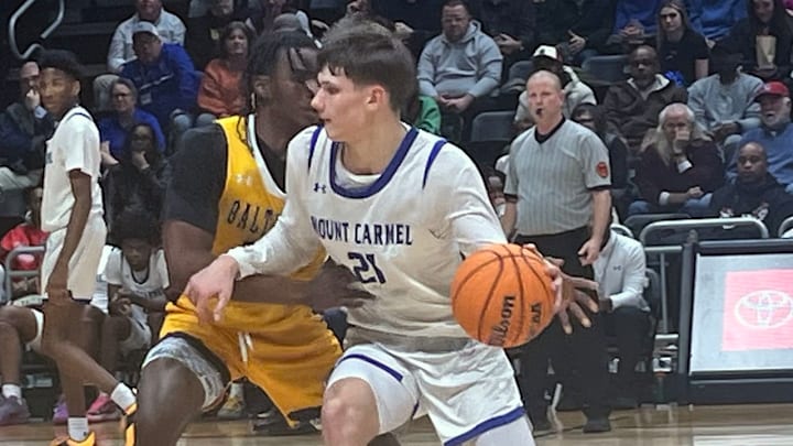 Mount Carmel junior Ralph Rudusans had arguably his best game of the season Saturday. The 6-foot-6 forward had a team-high 17 points as the Cougars won their first MIAA A Conference basketball crown with a 55-50 decision over St. Frances Academy. Mount Carmel junior Ralph Rudusans had arguably his best game of the season Saturday. The 6-foot-6 forward had a team-high 17 points as the Cougars won their first MIAA A Conference basketball crown with a 55-50 decision over St. Frances Academy.