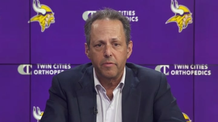 Vikings owner Mark Wilf speaks to reporters on January 30, 2026 Vikings owner Mark Wilf speaks to reporters on January 30, 2026