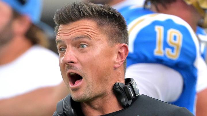 Oct 17, 2026; Pasadena, California, USA; UCLA Bruins head coach Bob Chesney in the first half against the Wisconsin Badgers at the Rose Bowl. Mandatory Credit: Jayne Kamin-Oncea-Imagn Images Oct 17, 2026; Pasadena, California, USA; UCLA Bruins head coach Bob Chesney in the first half against the Wisconsin Badgers at the Rose Bowl. Mandatory Credit: Jayne Kamin-Oncea-Imagn Images