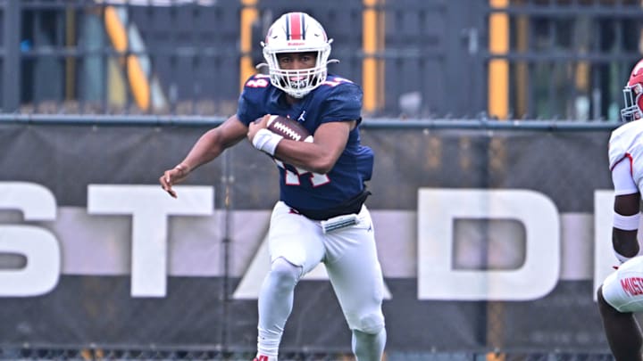 Atascocita quarterback Cardae Mack runs against North Shore during a Texas high school football showdown in 2023. Mack accounted for 6 touchdowns in a win vs. Katy on Sept. 5.