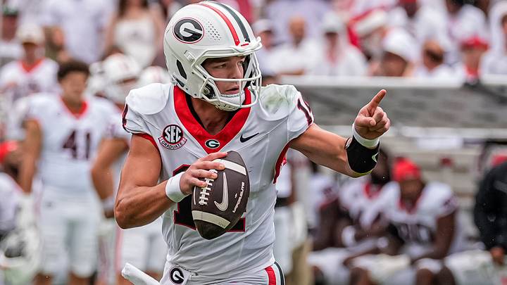 Georgia Football QB Gunner Stockton at Sanford Stadium. Georgia Football QB Gunner Stockton at Sanford Stadium.