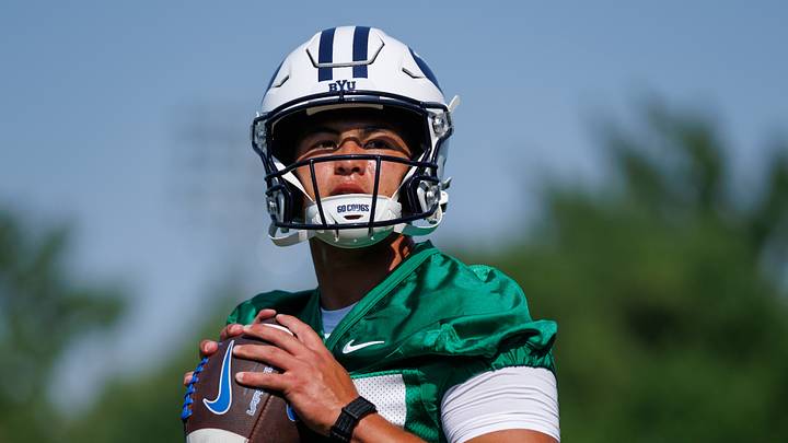 BYU QB Bear Bachmeier on day one of Fall Camp BYU QB Bear Bachmeier on day one of Fall Camp