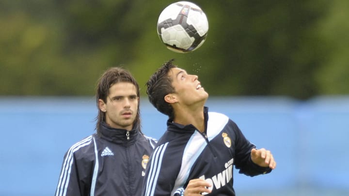 Gago junto  a Cristiano Ronaldo en un entrenamiento del Real Madrdid
