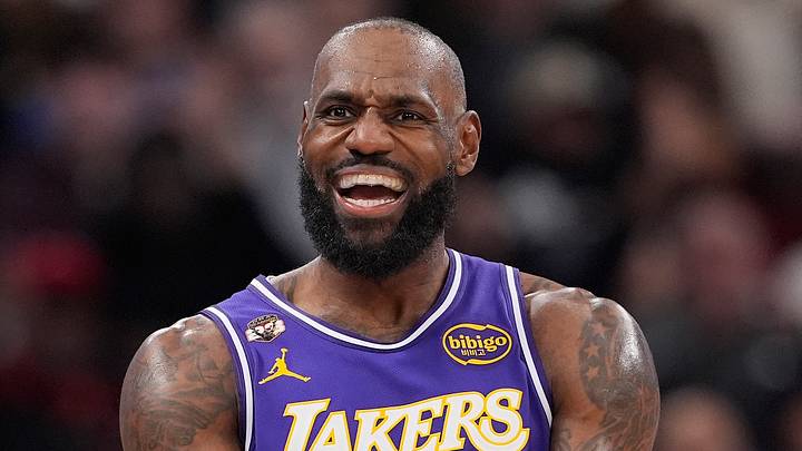 CHICAGO, ILLINOIS - JANUARY 26: LeBron James #23 of the Los Angeles Lakers reacts after a call during the fourth quarter against the Chicago Bulls at the United Center on January 26, 2026 in Chicago, Illinois. (Photo by Patrick McDermott/Getty Images)