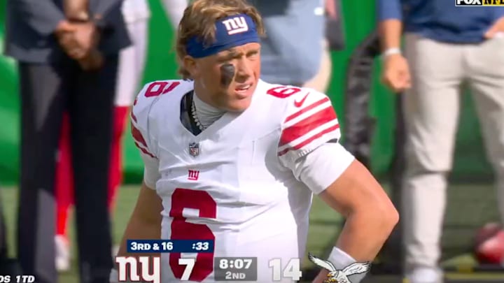 Cam Skattebo's gruesome ankle injury hit Jaxson Dart hard. 