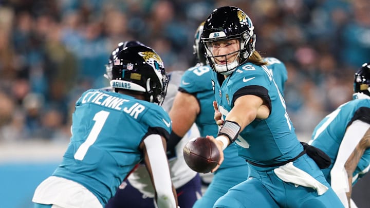 Jan 7, 2023; Jacksonville, Florida, USA; Jacksonville Jaguars quarterback Trevor Lawrence (16), Jan 7, 2023; Jacksonville, Florida, USA; Jacksonville Jaguars quarterback Trevor Lawrence (16),