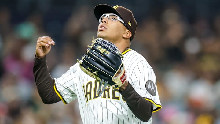Padres relief pitcher Bradgley Rodriguez (72) celebrates during the seventh inning against the Pittsburgh Pirates at Petco Park on May 31.