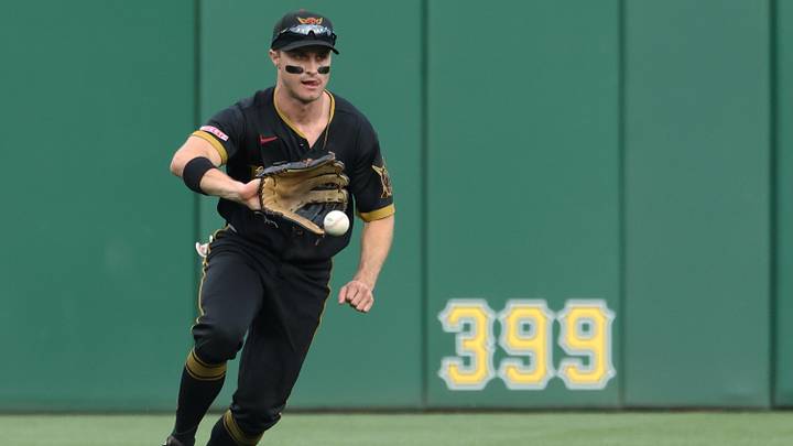 Jun 11, 2026; Pittsburgh, Pennsylvania, USA; Pittsburgh Pirates center fielder Jake Mangum (28) fields a ball hit for a single by second baseman Xavier Edwards (not pictured) during the third inning at PNC Park. Mandatory Credit: Charles LeClaire-Imagn Images Jun 11, 2026; Pittsburgh, Pennsylvania, USA; Pittsburgh Pirates center fielder Jake Mangum (28) fields a ball hit for a single by second baseman Xavier Edwards (not pictured) during the third inning at PNC Park. Mandatory Credit: Charles LeClaire-Imagn Images