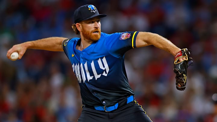 Spencer Turnbull throws a pitch for the Philadelphia Phillies in a 2024 game against the Arizona Diamondbacks.