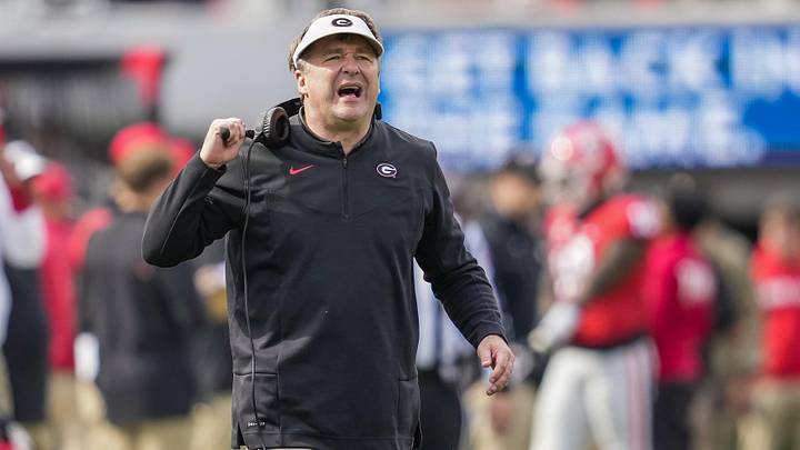 Nov 6, 2021; Athens, Georgia, USA; Georgia Bulldogs head coach Kirby Smart reacts on the sideline during the game against the Missouri Tigers during the second half at Sanford Stadium. Mandatory Credit: Dale Zanine-Imagn Images