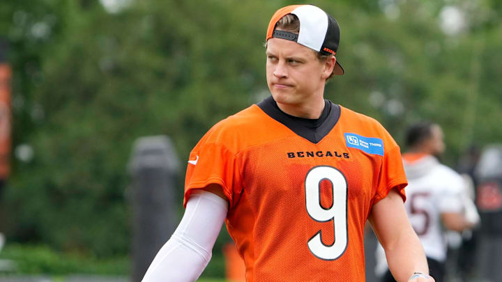 Cincinnati Bengals quarterback Joe Burrow return to the practice field during an offseason workout