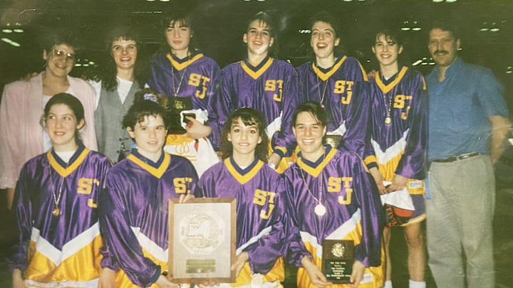 Caryn Schoff-Kovatch, middle, is with her with the St. Johnsville girls basketball team in the mid 1990s. Caryn Schoff-Kovatch, middle, is with her with the St. Johnsville girls basketball team in the mid 1990s.