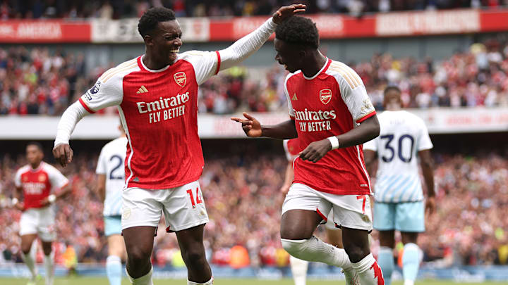 Arsenal began their Premier League season with a 2-1 over Nottingham Forest. Arsenal began their Premier League season with a 2-1 over Nottingham Forest.