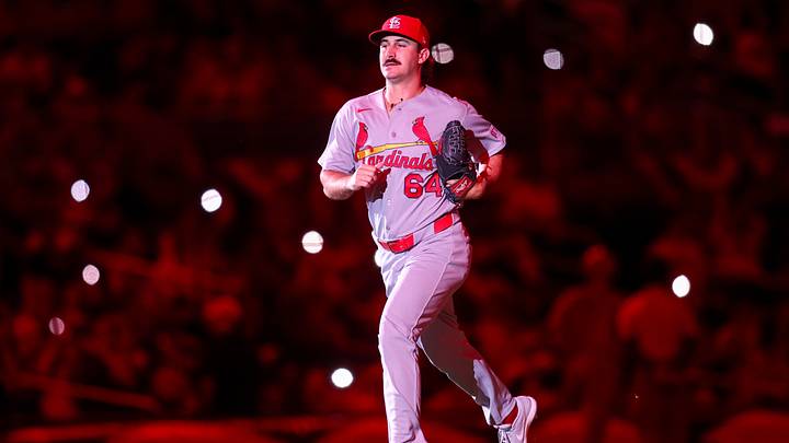 Jun 30, 2026; Atlanta, Georgia, USA; St. Louis Cardinals relief pitcher Ryan Fernandez (64) enters a game against the Atlanta Braves in the eighth inning at Truist Park. Mandatory Credit: Brett Davis-Imagn Images