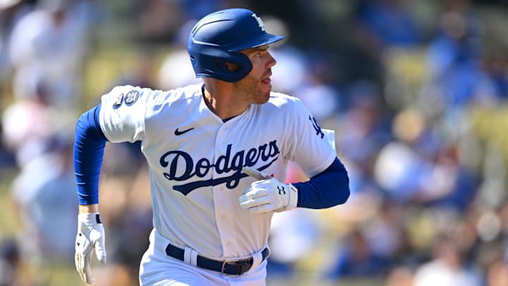 Oct 5, 2022; Los Angeles, California, USA; Los Angeles Dodgers first baseman Freddie Freeman (5)