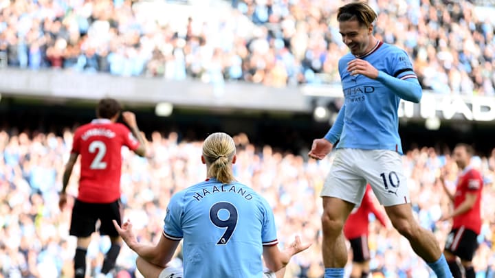 Erling Haaland marcó otro triplete en la goleada del Manchester City sobre el Manchester United