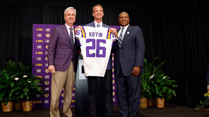 LSU Football Hosts Press Conference Introducing New Head Coach Lane Kiffin LSU Football Hosts Press Conference Introducing New Head Coach Lane Kiffin
