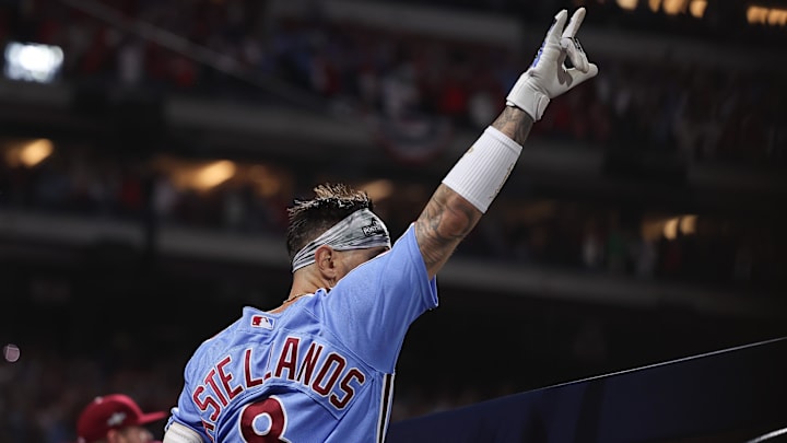 Oct 12, 2023; Philadelphia, Pennsylvania, USA; Philadelphia Phillies right fielder Nick Castellanos