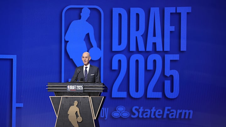 Jun 25, 2025; Brooklyn, NY, USA; NBA commissioner Adam Silver speaks during the 2025 NBA Draft at Barclays Center. Mandatory Credit: Brad Penner-Imagn Images Jun 25, 2025; Brooklyn, NY, USA; NBA commissioner Adam Silver speaks during the 2025 NBA Draft at Barclays Center. Mandatory Credit: Brad Penner-Imagn Images