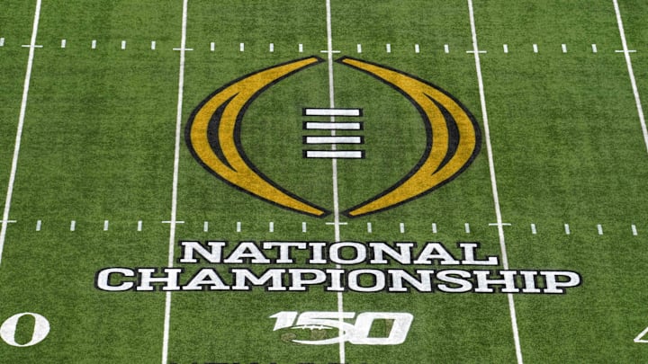Jan 13, 2020; New Orleans, Louisiana, USA; Detailed view of the 2020 College Football Playoff