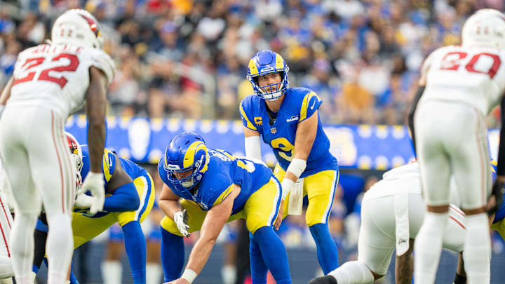 October 15, 2023; Inglewood, California, USA; Los Angeles Rams quarterback Matthew Stafford (9)