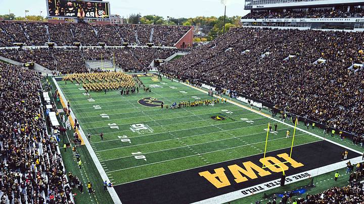 Oct 25, 2025; Iowa City, Iowa, USA; A general view of Kinnick Stadium before the game between the Iowa Hawkeyes and the Minnesota Golden Gophers. Mandatory Credit: Jeffrey Becker-Imagn Images Oct 25, 2025; Iowa City, Iowa, USA; A general view of Kinnick Stadium before the game between the Iowa Hawkeyes and the Minnesota Golden Gophers. Mandatory Credit: Jeffrey Becker-Imagn Images