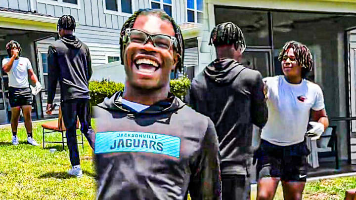 Travis Hunter Surprises Young Football Player Training In His Backyard Travis Hunter Surprises Young Football Player Training In His Backyard