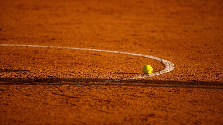 A softball sit in the pitchers circle during a game at Columbia Central in Columbia, Tenn. on Apr 18, 2023.

Ravenwood Vs Columbia Central
