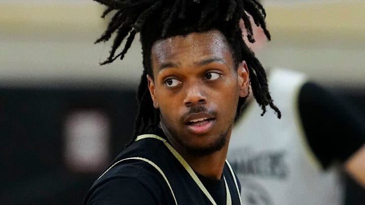 Purdue Boilermakers guard Antione West Jr. (1) practices Purdue Boilermakers guard Antione West Jr. (1) practices