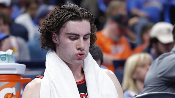 Mar 31, 2025; Oklahoma City, Oklahoma, USA; Chicago Bulls guard Josh Giddey (3) sits on the bench during the second half against the Oklahoma City Thunder at Paycom Center. Mandatory Credit: Alonzo Adams-Imagn Images