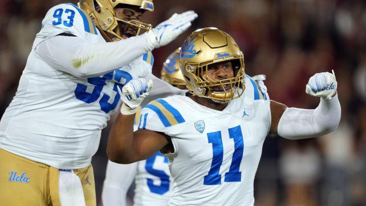 Oct 21, 2023; Stanford, California, USA; UCLA Bruins defensive lineman Gabriel Murphy (11)