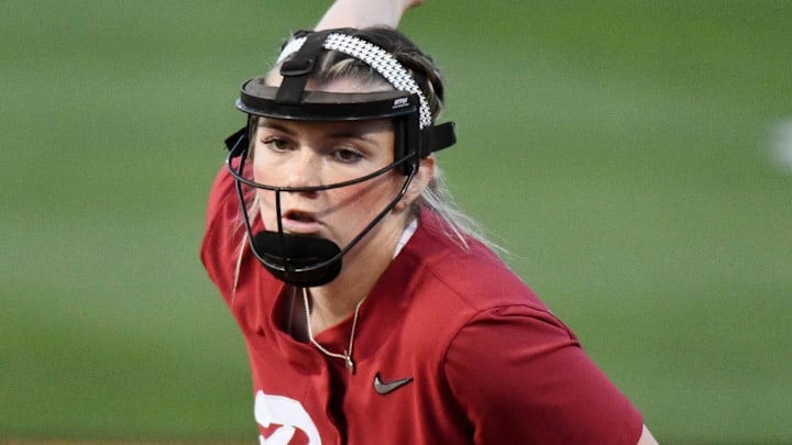April 6, 2024; Tuscaloosa, Alabama, USA; Alabama pitcher Jocelyn Briski (23) delivers a pitch at