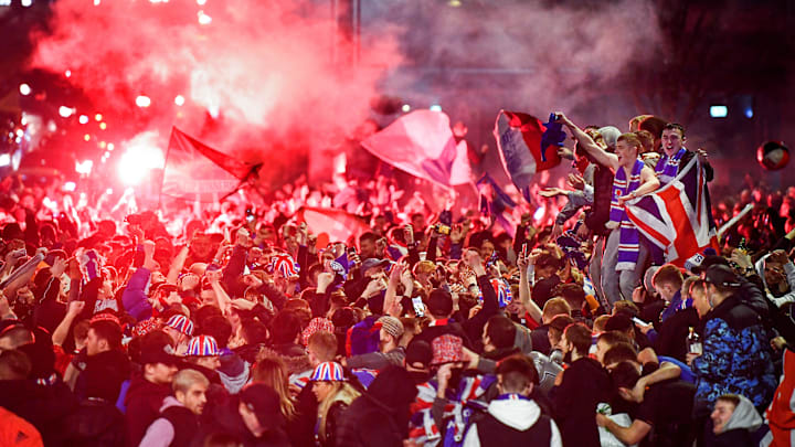 Les supporters des Glasgow Rangers. Les supporters des Glasgow Rangers.