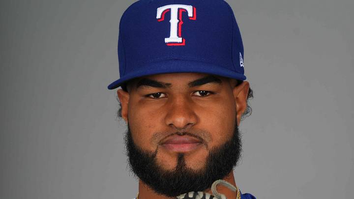 Feb 20, 2024; Surprise, AZ, USA; Texas Rangers starting pitcher Jose Corniell (87) poses for a photo during Media Day at Surprise Stadium. Mandatory Credit: Joe Camporeale-Imagn Images