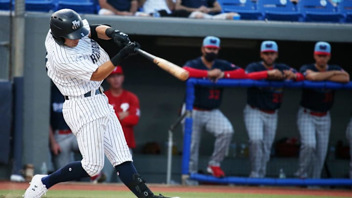 Hudson Valley Renegade Anthony Volpe hits a home run.