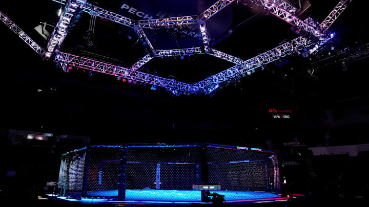 Aug 13, 2022; San Diego, California, USA; The octagon before UFC Fight Night at Pechanga Arena.