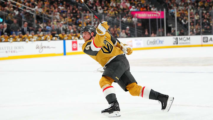 Mar 12, 2026; Las Vegas, Nevada, USA; Vegas Golden Knights center Jack Eichel (9) shoots against the Pittsburgh Penguins during the first period at T-Mobile Arena. Mandatory Credit: Stephen R. Sylvanie-Imagn Images Mar 12, 2026; Las Vegas, Nevada, USA; Vegas Golden Knights center Jack Eichel (9) shoots against the Pittsburgh Penguins during the first period at T-Mobile Arena. Mandatory Credit: Stephen R. Sylvanie-Imagn Images